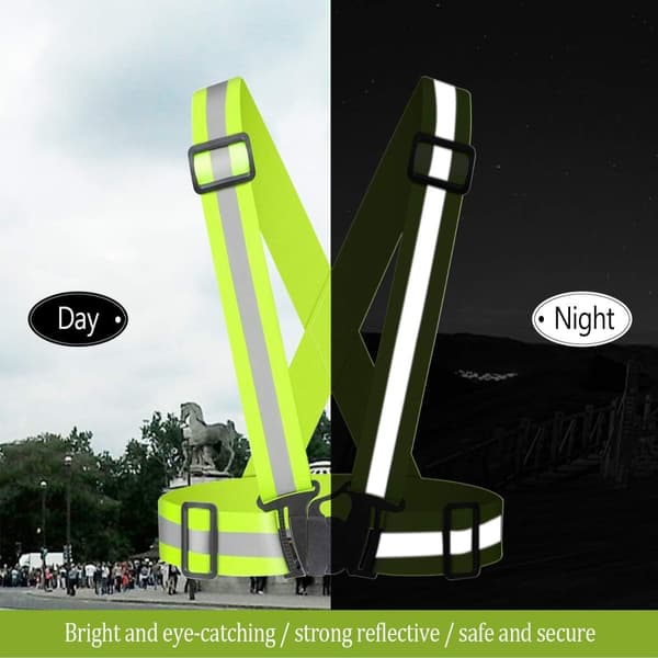 Elastisk Justerbar Refleksvest 1 Full Stropp Nattløping Trafikk Nattkonstruksjon 2 Full Vest Green