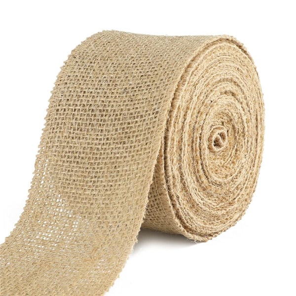 Presentband 2,5 cm brett, 10M jute vintage presentband
