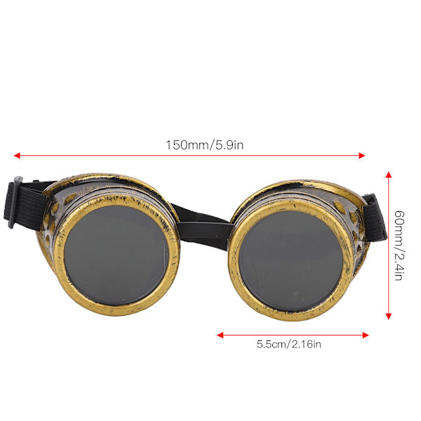 ABS Vintage Steampunk-briller med dobbelt lag solbriller for festrekvisita Dekorbronse
