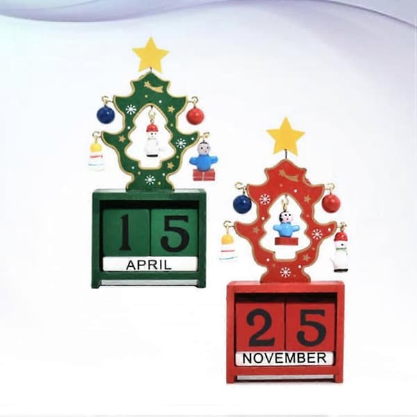 Träkalender bröllopsträkalender med 2 delar för festlig dekoration