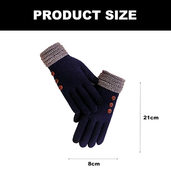 Vinterstrikkede hansker Unisex varme hansker Touchscreen hansker