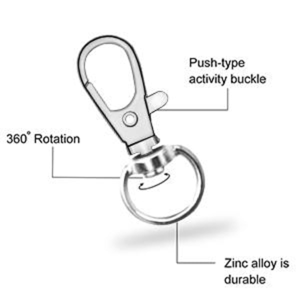 120 st metall nyckelring clips och ringar, 60 st nyckelring krokar wi
