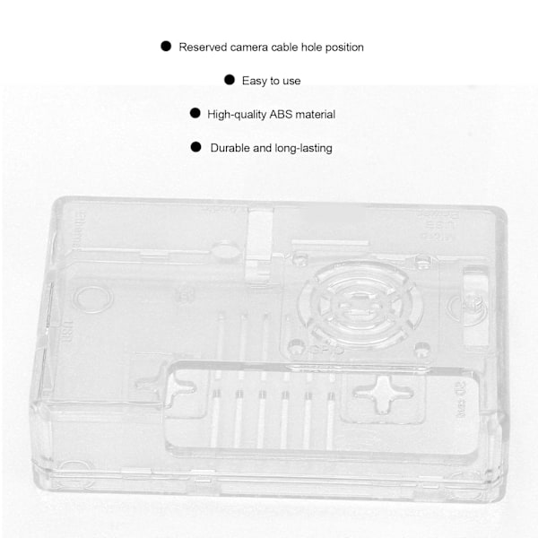 Transparent etui til Raspberry Pi ABS-dæksel beskyttende gennemsigtig kabinet til Raspberry Pi 3