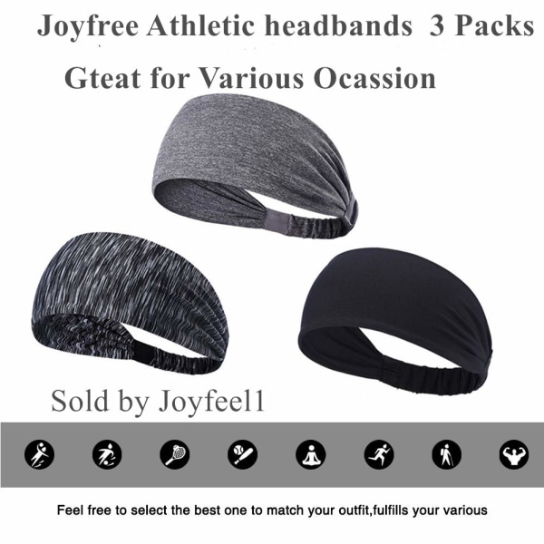 Joyfree Workout Headbands for Women Men Sweatband Yoga Sweat
