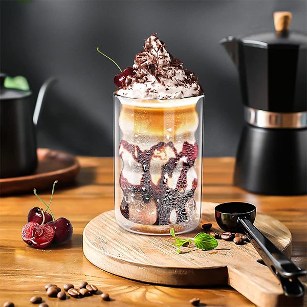 Latte Macchiato glas, dobbeltvægget 350 ml, kaffeglas, termoglas