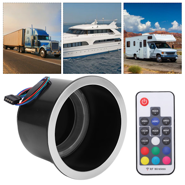 Båd Kopholder Drikkeholder Plast Marine RGB Kopholder med Fjernbetjening til Yacht RV Truck