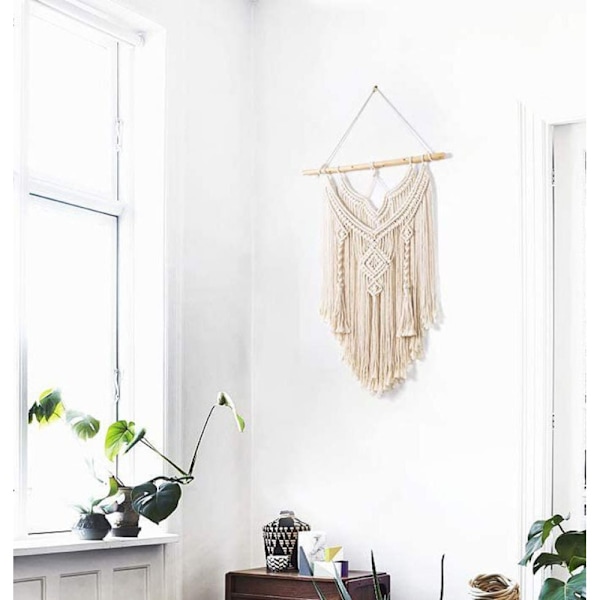 Handgjorda Gåvor, Makramé Väggbonad, Miljövänlig Dekor, Boho Vävd Heminredning, Symmetrisk Design, Vardagsrumsdekor, Inomhusbruk, Bröllop