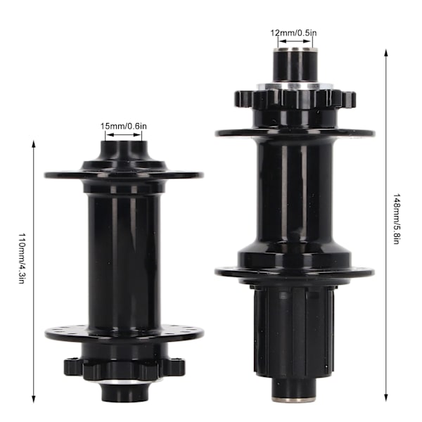 2 stk. Cykelnav Black Aluminium Alloy 32 Huller Foran Bagpå Cykelskive Nav 4 Lejer til Bjergcykling