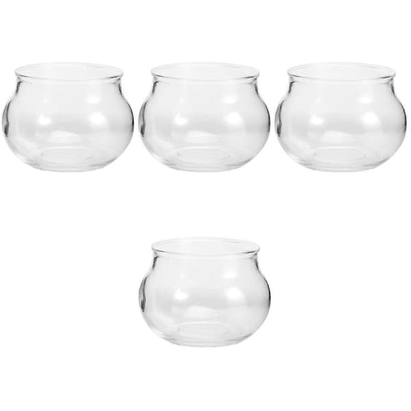 Ljuslykta i glas för dekoration med stabil botten, 4-pack