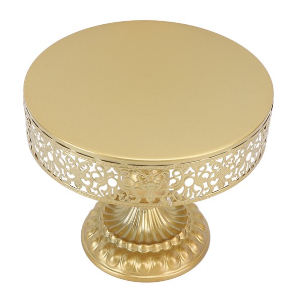 Dessertställ Golden Cake Holder Spetsdesign Enkel montering Rund Treat Display för fest M