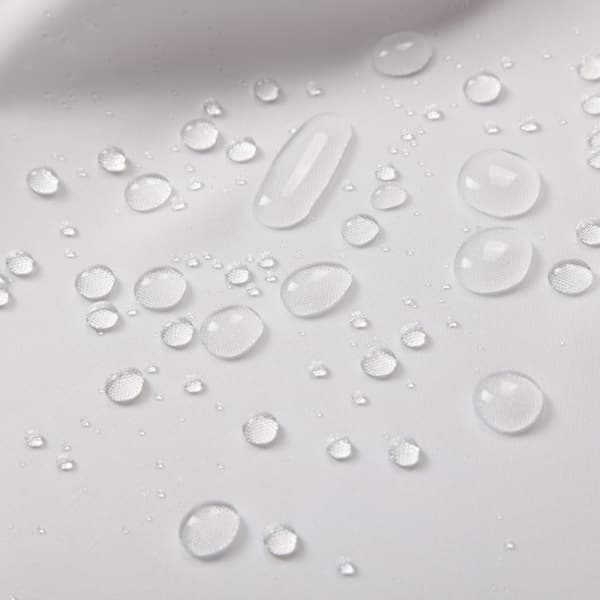 Duschdraperifoder i hotellkvalitet, vattenavvisande polyester för badrum, maskintvättbar med förstärkta metallöljetter, luktfri, vit