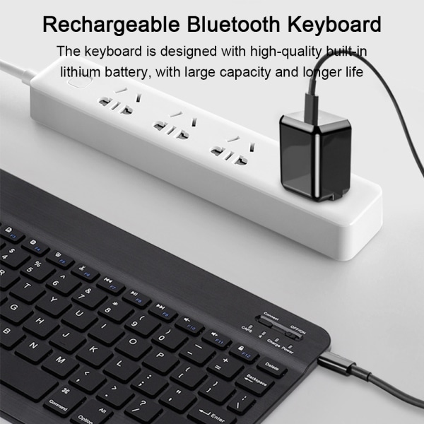 Universal Slim Portable Trådløs Bluetooth 7-farger Bakgrunnsbelyst