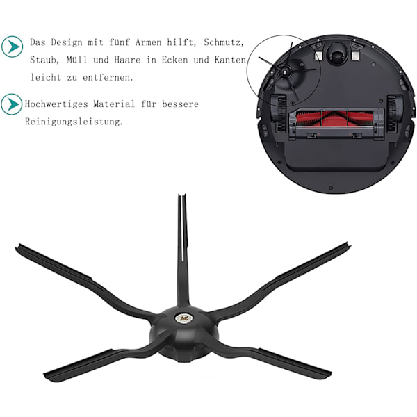 Roborock S5 S6 tilbehør, 2 hovedbørster 3 sidebørster