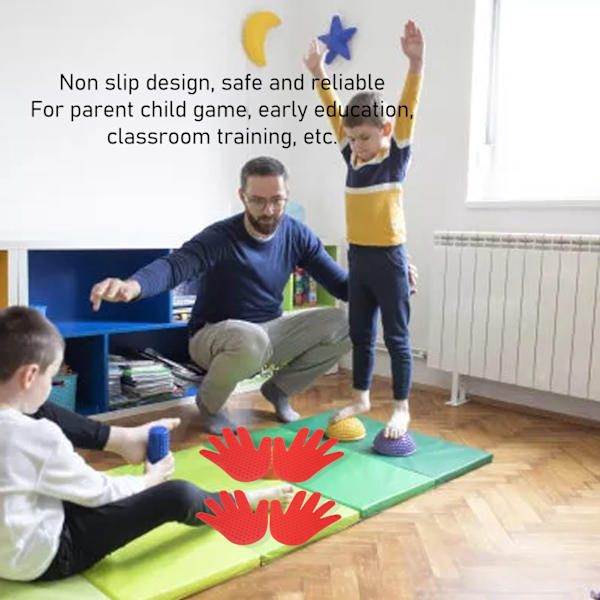 2 paria käden muotoisia markkereita, liukumattomat kämmenmerkit, lasten koordinaatioharjoittelu, kädenjälkilevyt, punainen