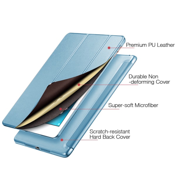 Veske til iPad Mini 3/2/1 - Light Smart Slim Shell Sky blue