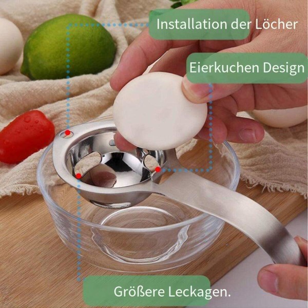 Professionell Äggseparator, Äggsil i rostfritt stål Separerar Äggula Och Vita Snabbt, Köksredskap För Bakning Och Matlagning, Enkel Rengöring