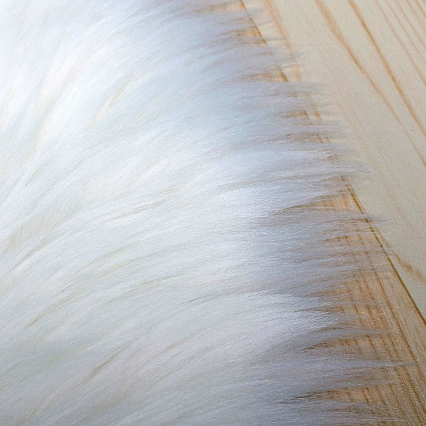 Syvä nukkamatto olohuoneeseen, pyöreä, liukumaton, valkoinen, Ø 60cm, nukka 4cm