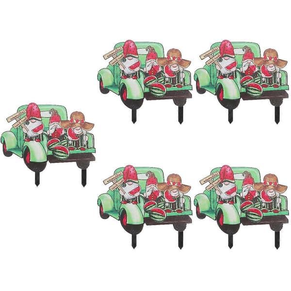 Tomte trädgårdsskylt sommar trädgårdsdekoration för gräsmatta 5-pack