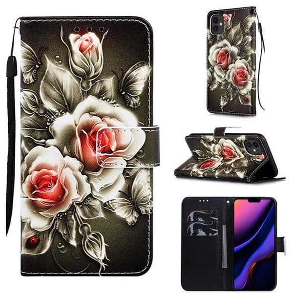 Passer til Apple iPhone 11 telefoncover Rose wallet case