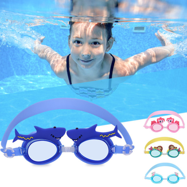Badehætte og svømmebriller til børn, sjov badehætte og briller til børn og