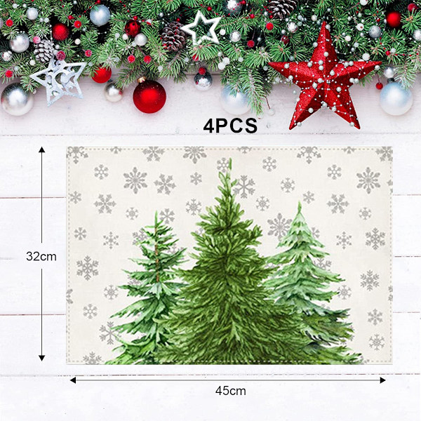 Julgranskula placemats set om 4 för matsal dekor