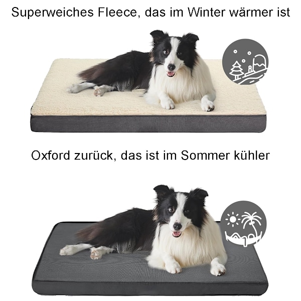 Ortopedisk hundkudde, 2 i 1 minnesskum, gosig hundmatta
