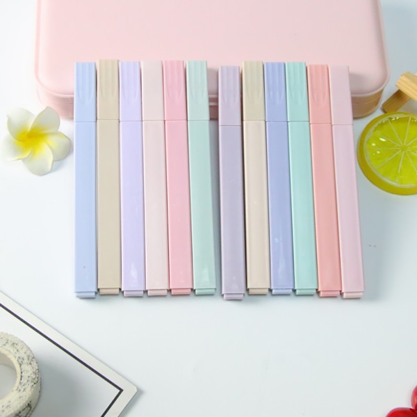 Joefnel 12 stk Highlighters Æstetisk Pastel Cute Highlighter, Bibel Highlighters og penne No Bleed, med AWWorterede farver, tørrer hurtigt Let at holde for