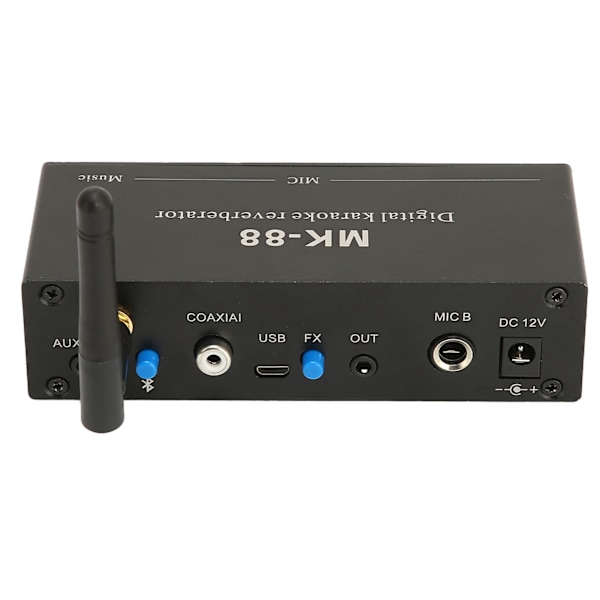 6,5 mm Karaoke Mixer Aluminiumlegering Dubbel Mikrofoningång Bärbar Digital Karaoke Reverberator för DJ Musik Scen KTV
