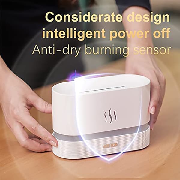 Sensorisk Symfoni: Aromaterapi Diffuser, Kølig Flammeeffekt Lys, Automatisk Slukning for Uovertruffen Sikkerhed, 200ml