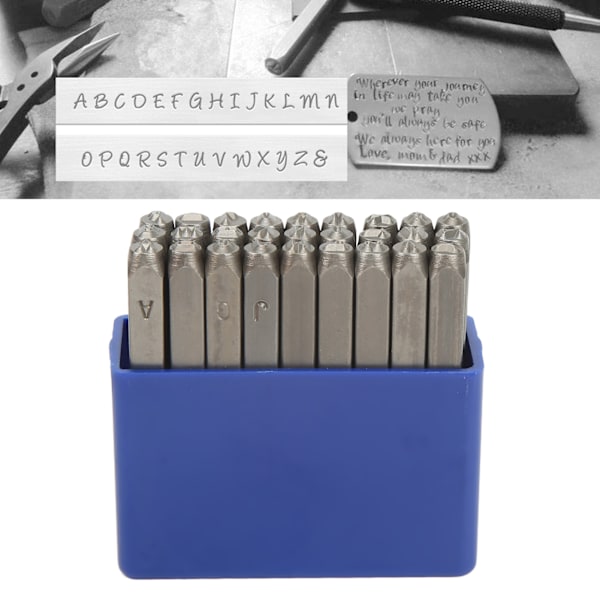 27 Pcs Metal Stamps High Carbon Steel Metal Letter Punch Stamps Set for Jewelry Leather with Storage Box 3mm Letters