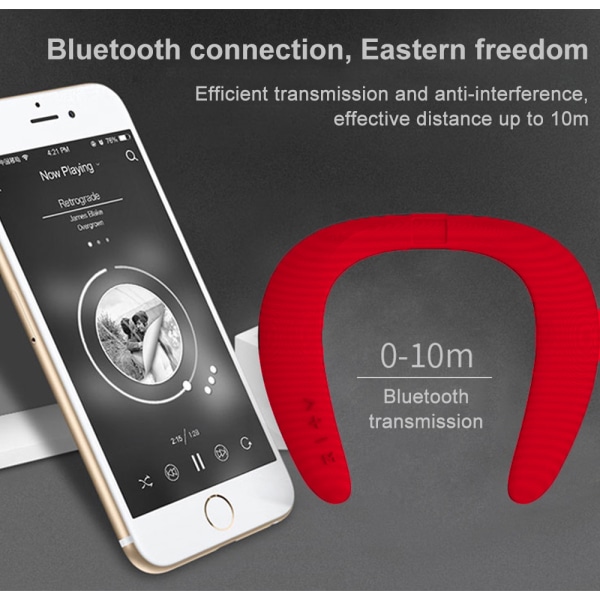 Bærbare Bluetooth-højttalere med nakkebånd, der kan bæres trådløst