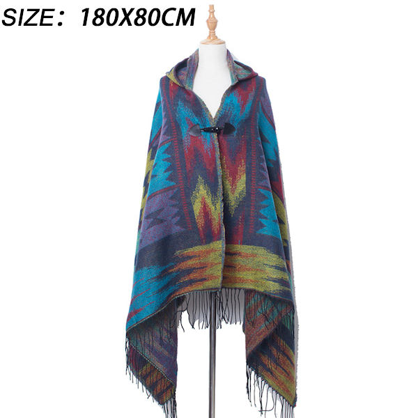 Dame Poncho Cape Åben Front Frynser Wrap