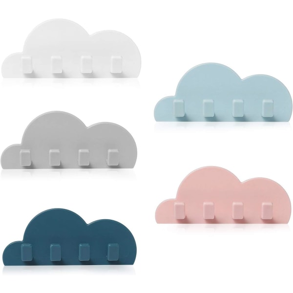 Liimautuva sateenvarjokoukku, lasten pilvikoukku, pistorasiakoukku, pilven koukku, pieni söpö sateenvarjokoukku (5 pilvikoukkua)