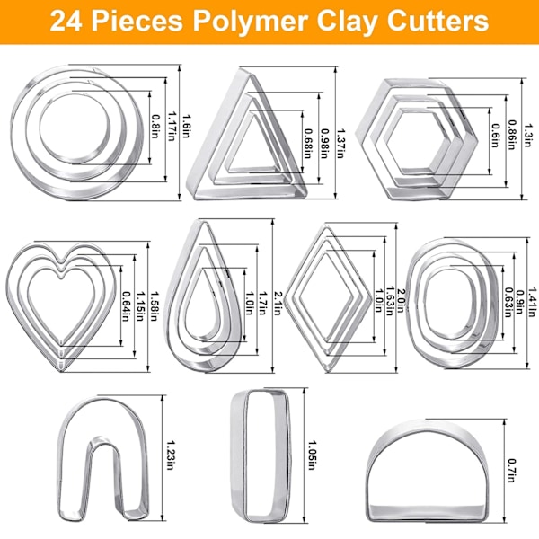 Polymer Clay Cutters Set Ørekrok Clay Cutters Akryl Stick Scraper Polymer Clay Ørepynt Kit for Making Jewelry