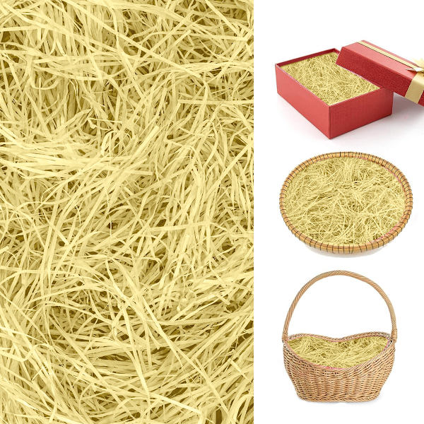 Strimlad pappersfyllnadsmaterial för paket till presentaskar, kartonger