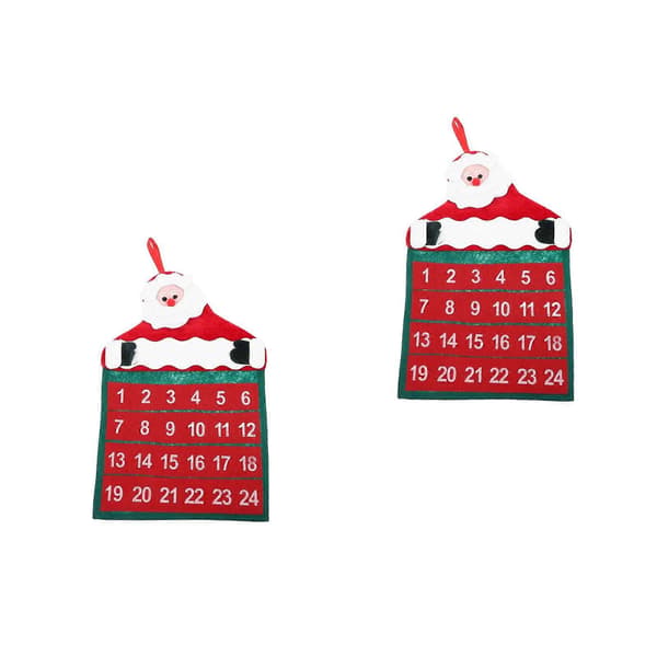 Julkalender hängande tomte, ren och snögubbe för nedräkning 2 st