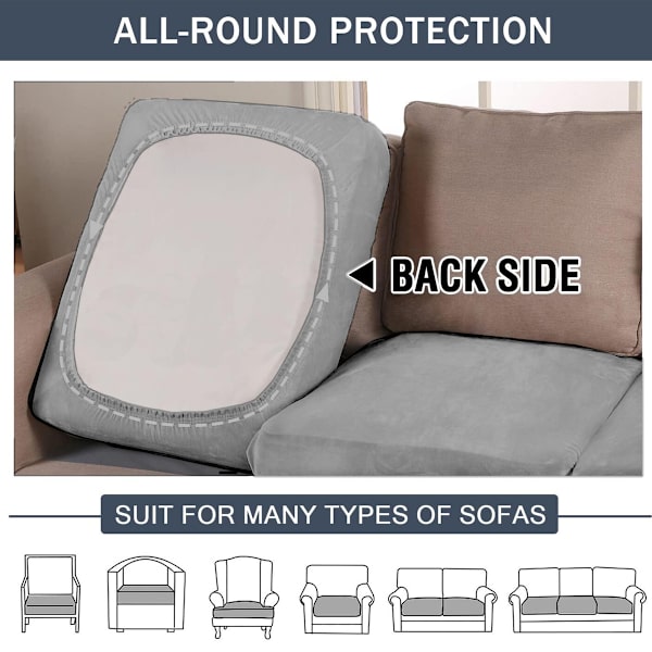 Strækbar hjem/hotel sølv fløjl super blød sofa pudebetræk sofa hat sofa støvtæt betræk stof