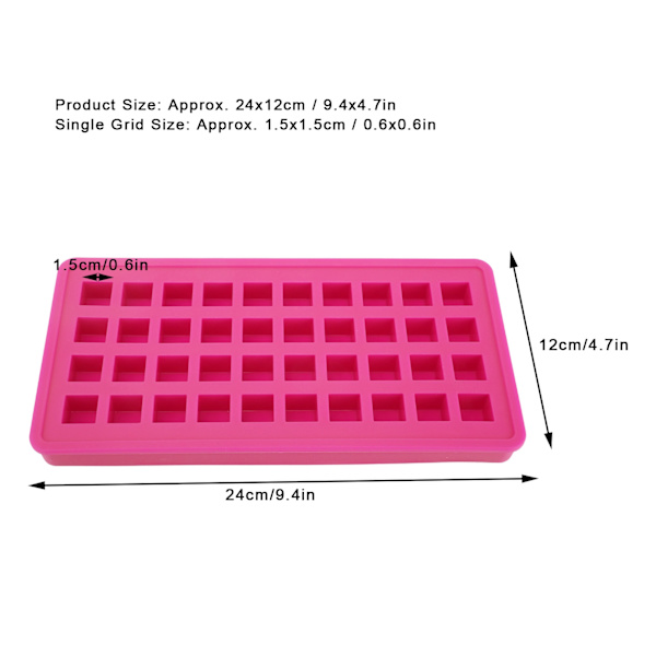 40Grids Silikone Isterningbakke Firkantet Form Isterninger Maker Form DIY Køkken TilbehørRose Rød