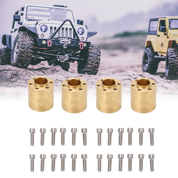 4 st mässingshjulsexadapter för RC-bil Crawler breddningsadapter för 1/10 RC Crawler 1,9 2,2 tum VP-hjul fälgar 22 mm tjocklek