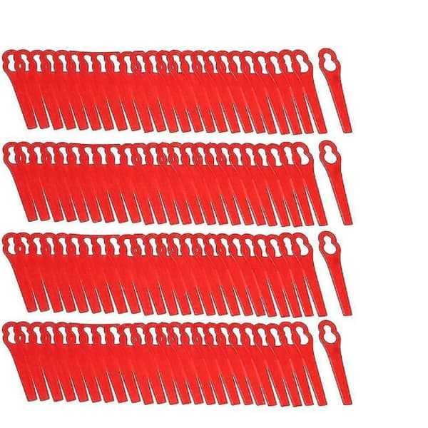 Universal Weed Warrior Trimmer Trådtrimmerhodeblader, slitesterk og langvarig plastgressklipperblad for gresstrimmere (100 stk)