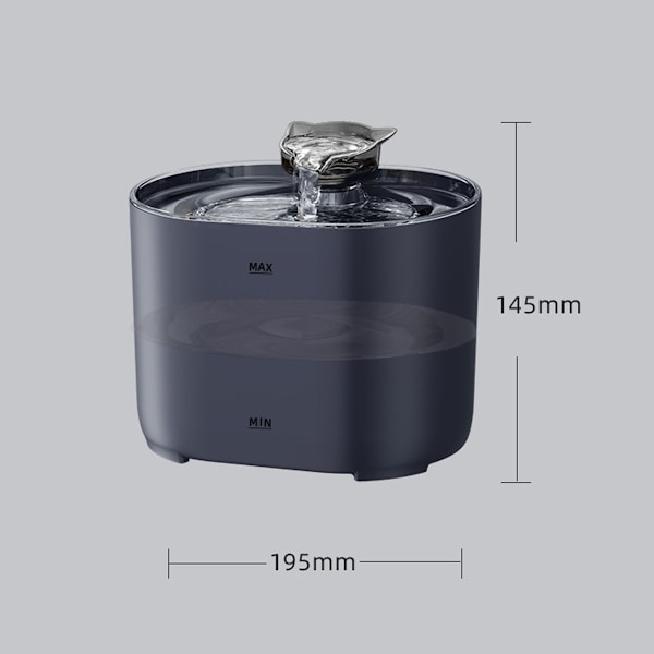 Kattefontene, super stille drikkefontene for katter, 2,2L, for katter