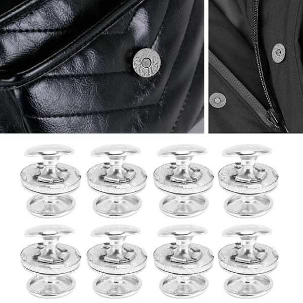 50Set Magnetic Bag Clasps High Hardness Alloy Smoothing Easy Operation Magnet Buttons for Pants Coats Bag Silver Color