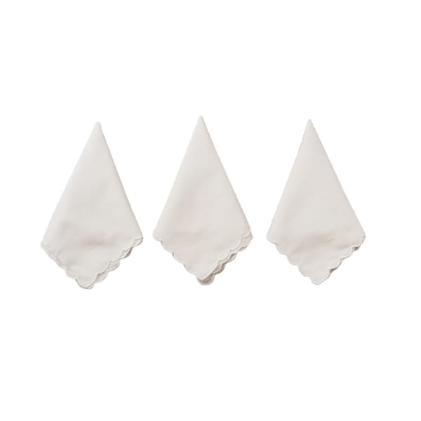 Set med 8 näsdukar för 28x29 cm bomull Halvmåne helt vit