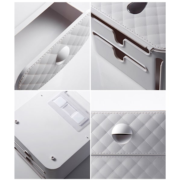 Veggmontert papirhåndkleholder uten boring Papirhåndkleholder Bad Kjernefri toalettpapirdispenser Søppelposeholder Hjem Papirekstraksjon