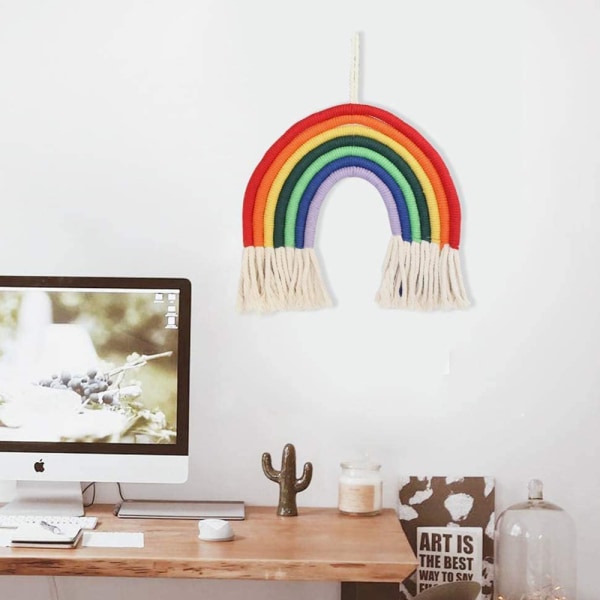 Macrame Rainbow vægophæng til børneværelser i soveværelset