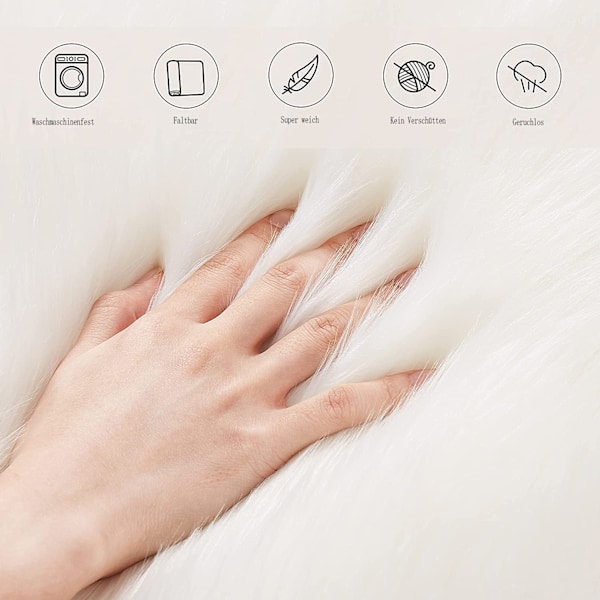 Mysig Lyxig Fuskfårskinnsfäll, Mjuk & Fluffig 30 Cm Rund Mörkgrå Lammskinnsimitation Matta för Modern Atmosfär i Vardagsrum, Sovrum, Lekrum