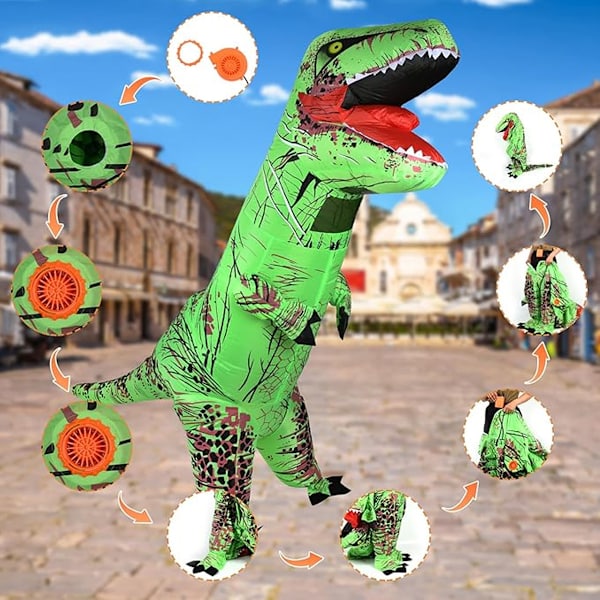 Tyrannosaurus Rex Rolig Halloween Dinosaur Uppblåsbar Dräkt Ridande Dinosaur Muskel Dinosaur Uppblåsbar Dräkt