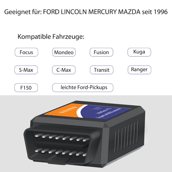 OBD2-diagnostiikkaliittimen kaapeli USB-liitäntä Automaattinen vikatarkistustyökalu Sopii Fordiin