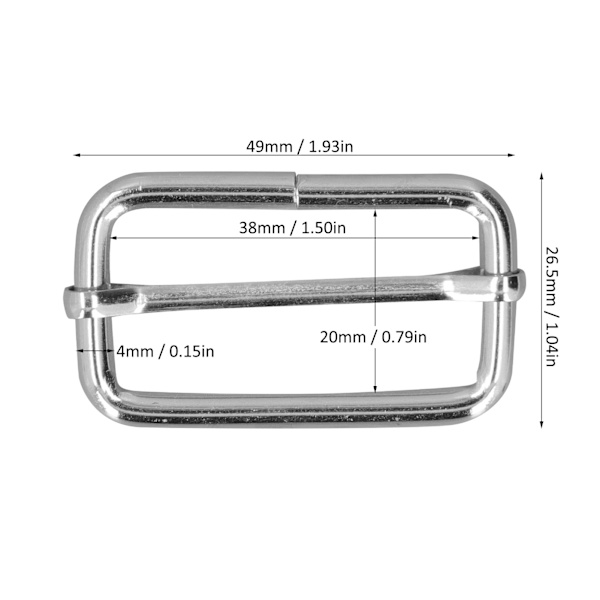 20 stk. Metal Justerbar Spænde Holdbar Farveægte Bred Anvendelse Metalspænde til Tøj Rygsæk Bælte 4x38x20mm