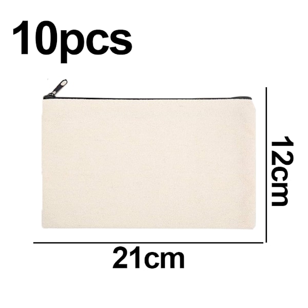 10 st tomma DIY canvasväskor